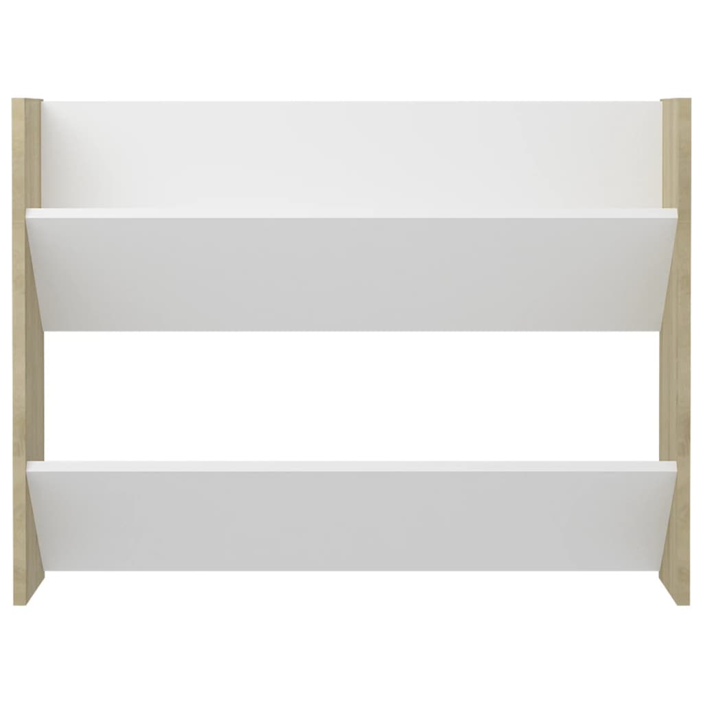 vidaXL Wall Shoe Cabinet White and Sonoma Oak 80x18x60 cm Engineered Wood