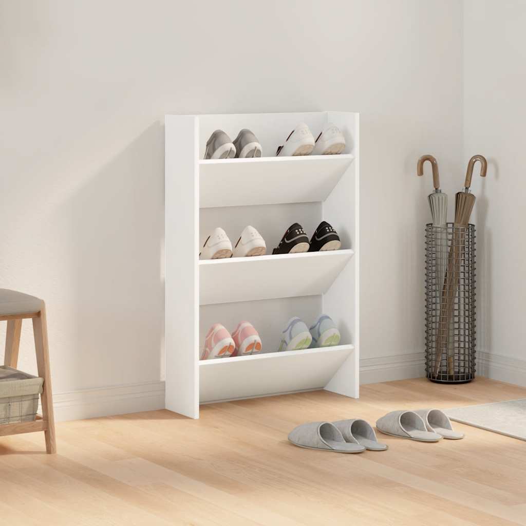 Wall Shoe Cabinet White 60x18x90 cm Engineered Wood