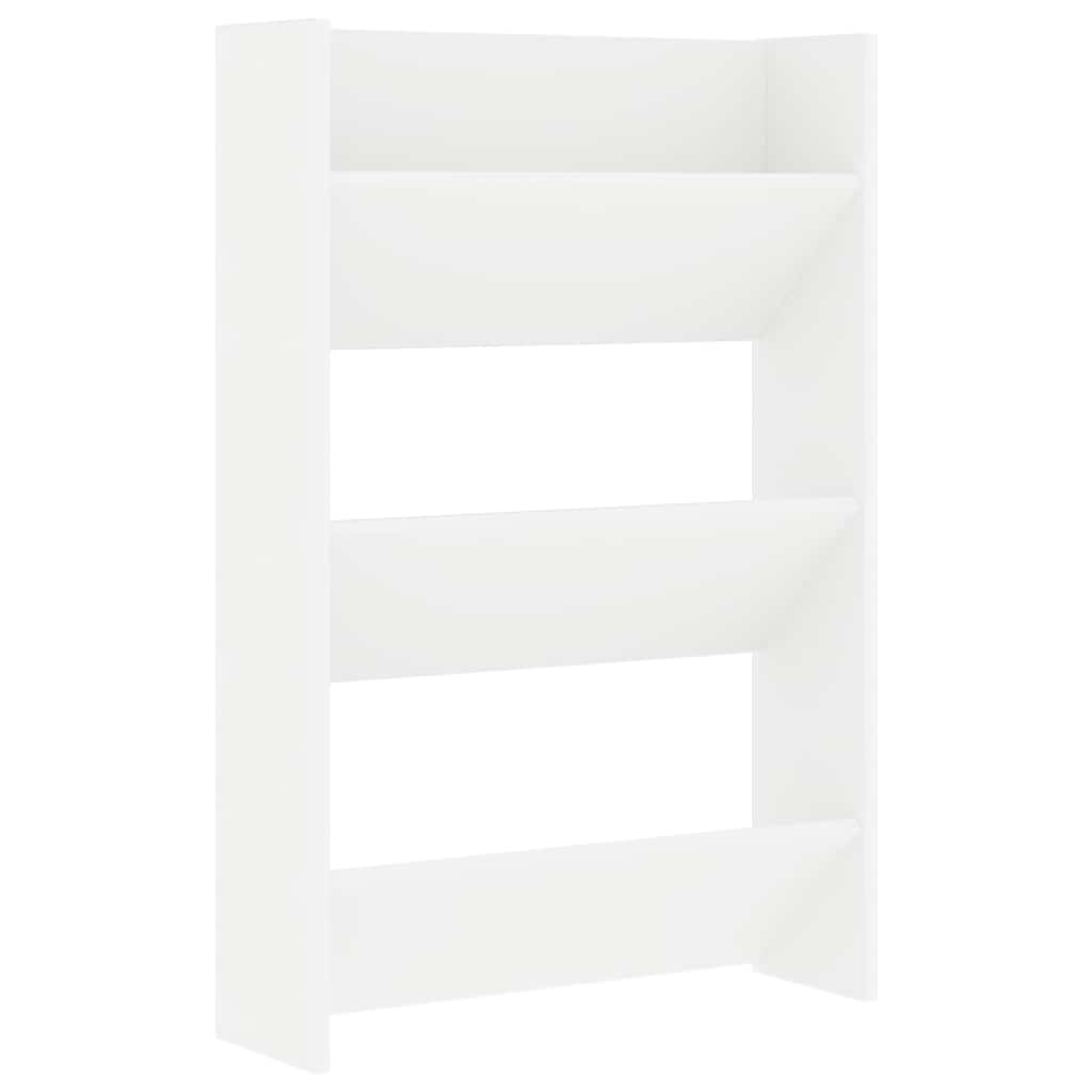 Wall Shoe Cabinets 2 pcs White 60x18x90 cm Engineered Wood