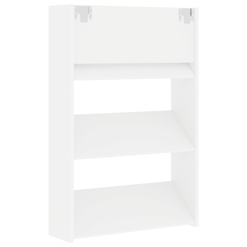Wall Shoe Cabinets 2 pcs White 60x18x90 cm Engineered Wood