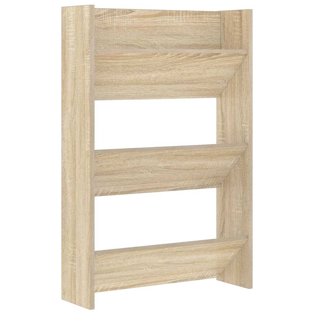 Wall Shoe Cabinets 2 pcs Sonoma Oak 60x18x90cm Engineered Wood