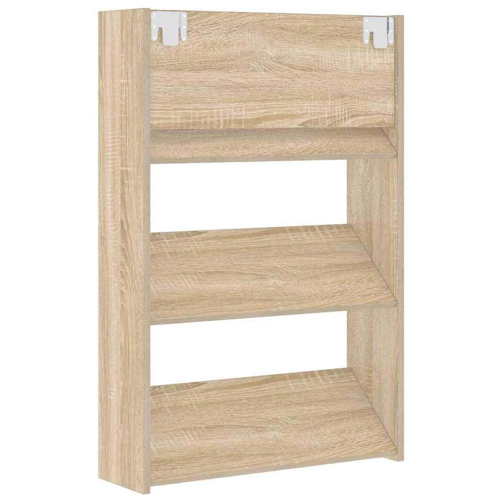 Wall Shoe Cabinets 2 pcs  Sonoma Oak 60x18x90 cm Engineered Wood