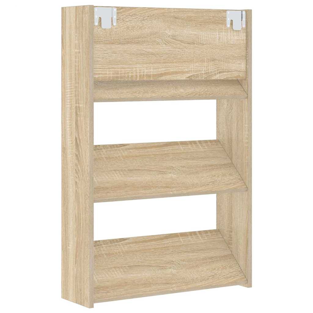 Wall Shoe Cabinets 2 pcs Sonoma Oak 60x18x90cm Engineered Wood