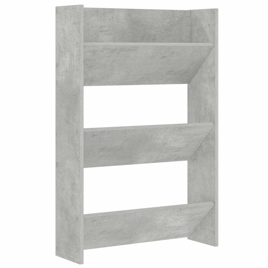 806767 vidaXL Wall Shoe Cabinet Concrete Grey 60x18x90 cm Engineered Wood