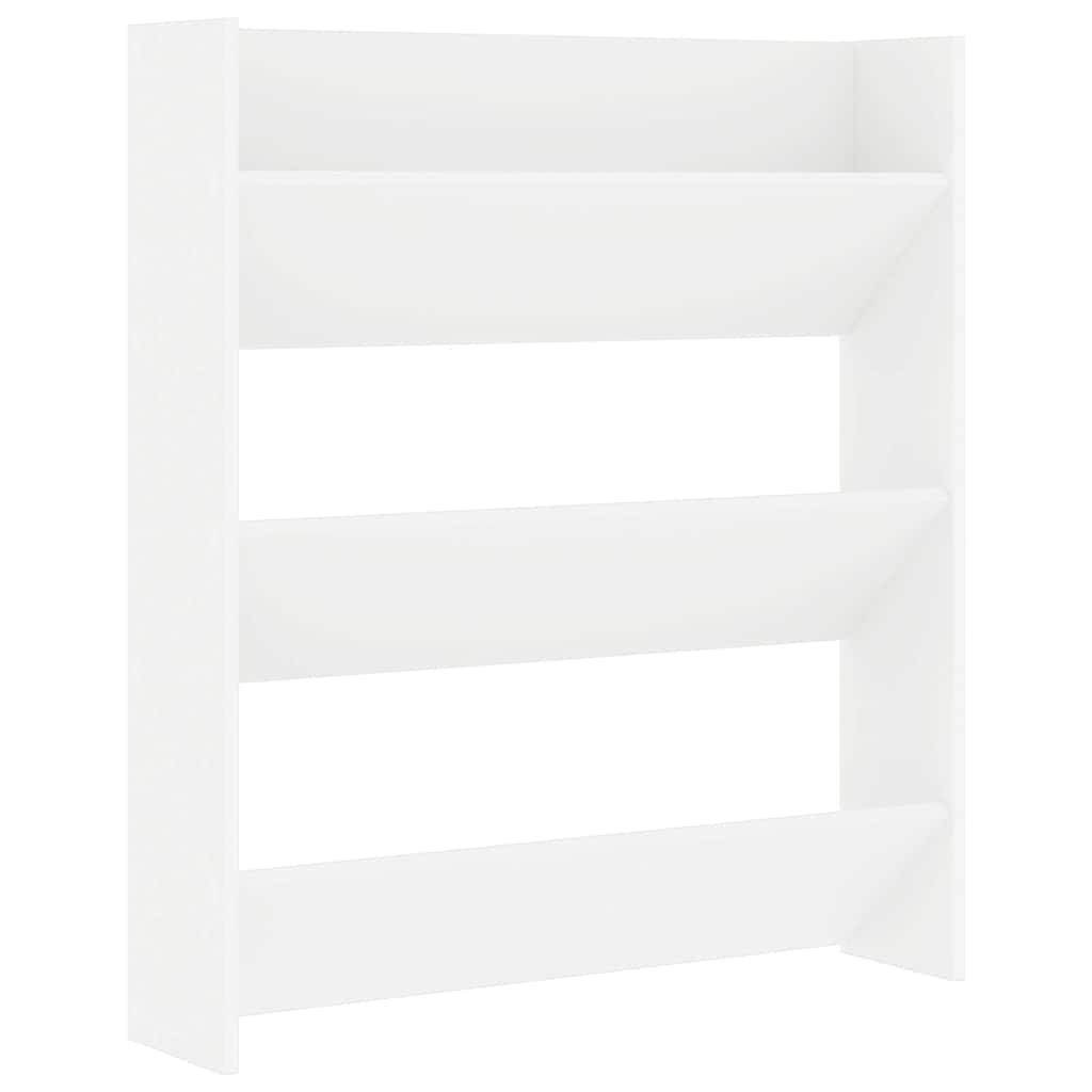 806777 vidaXL Wall Shoe Cabinet White 80x18x90 cm Engineered Wood