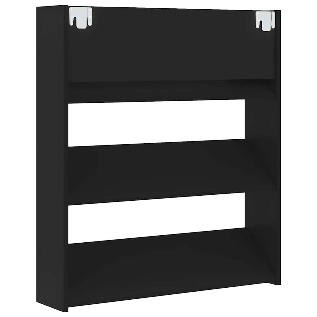 Wall Shoe Cabinet | Black | Engineered wood | Medium