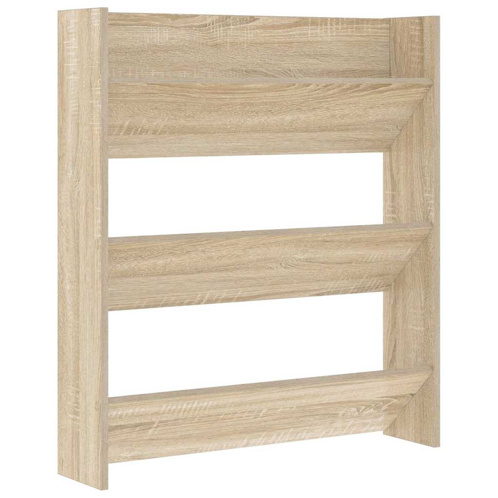 806783 vidaXL Wall Shoe Cabinet Sonoma Oak 80x18x90 cm Engineered Wood