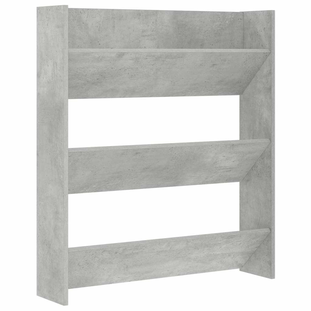 806785 vidaXL Wall Shoe Cabinet Concrete Grey 80x18x90 cm Engineered Wood