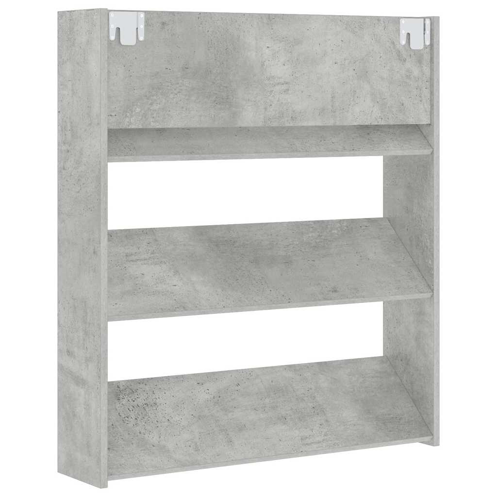 806785 vidaXL Wall Shoe Cabinet Concrete Grey 80x18x90 cm Engineered Wood