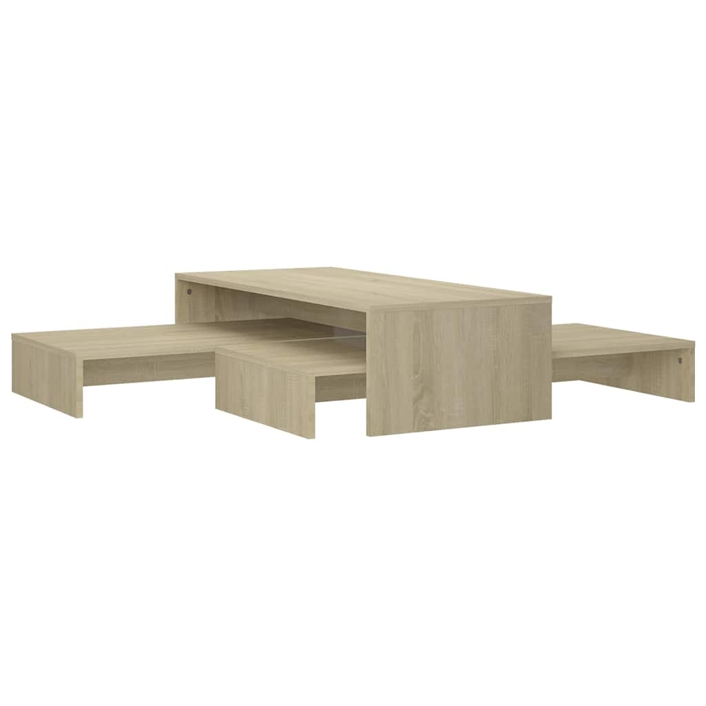 806798 vidaXL Nesting Coffee Table Set Sonoma Oak 100x100x26,5 cm Engineered Wood