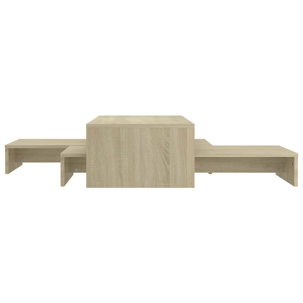 806798 vidaXL Nesting Coffee Table Set Sonoma Oak 100x100x26,5 cm Engineered Wood