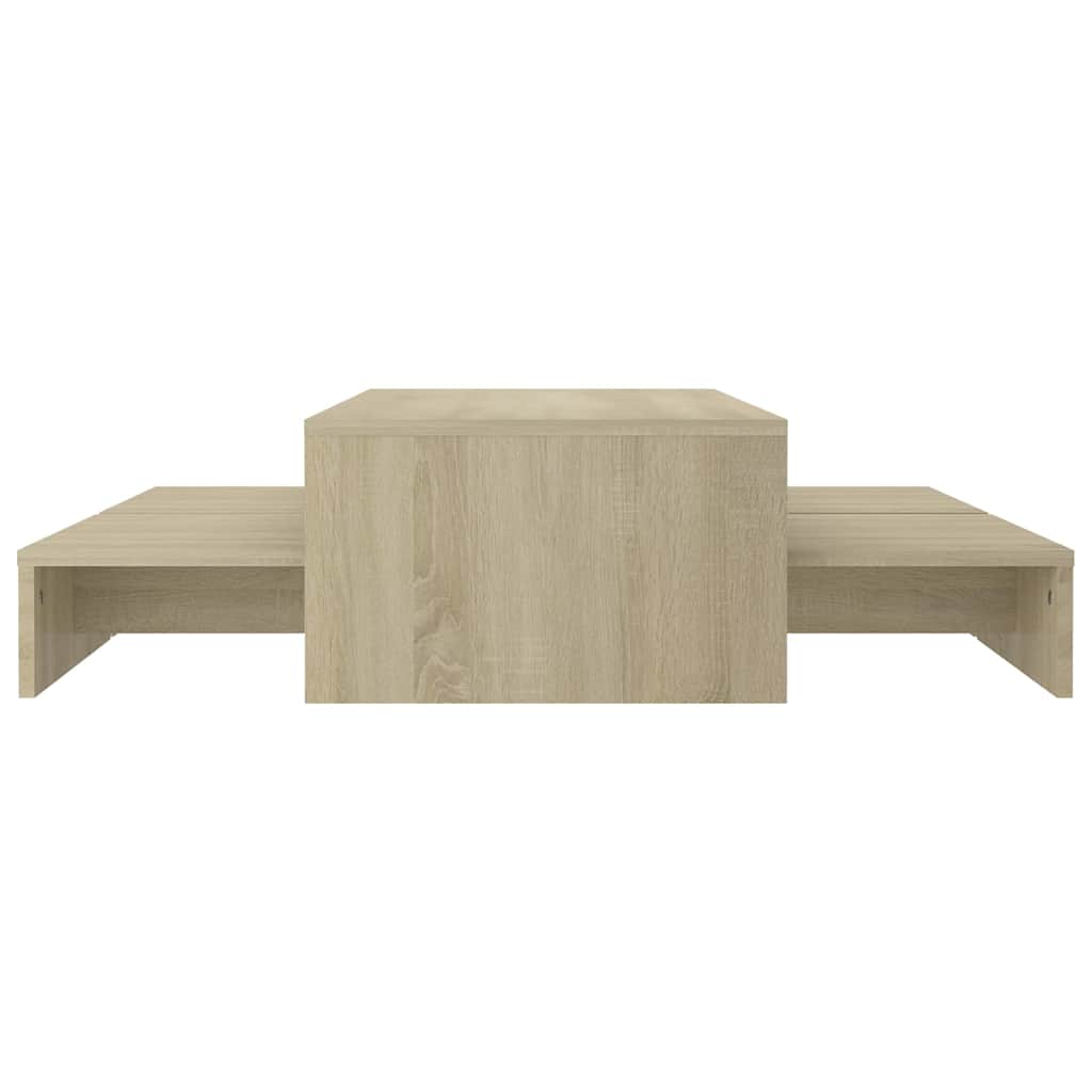 806798 vidaXL Nesting Coffee Table Set Sonoma Oak 100x100x26,5 cm Engineered Wood