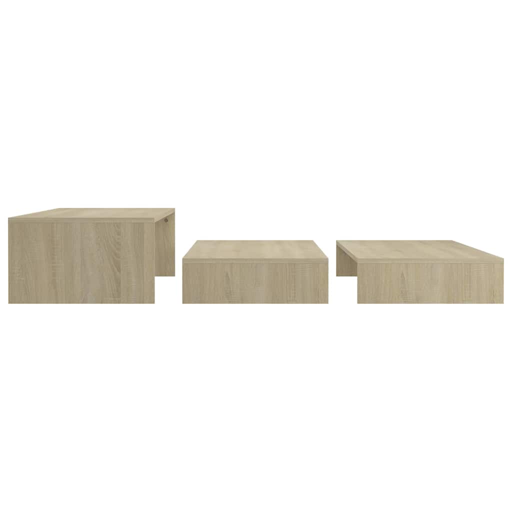 806798 vidaXL Nesting Coffee Table Set Sonoma Oak 100x100x26,5 cm Engineered Wood