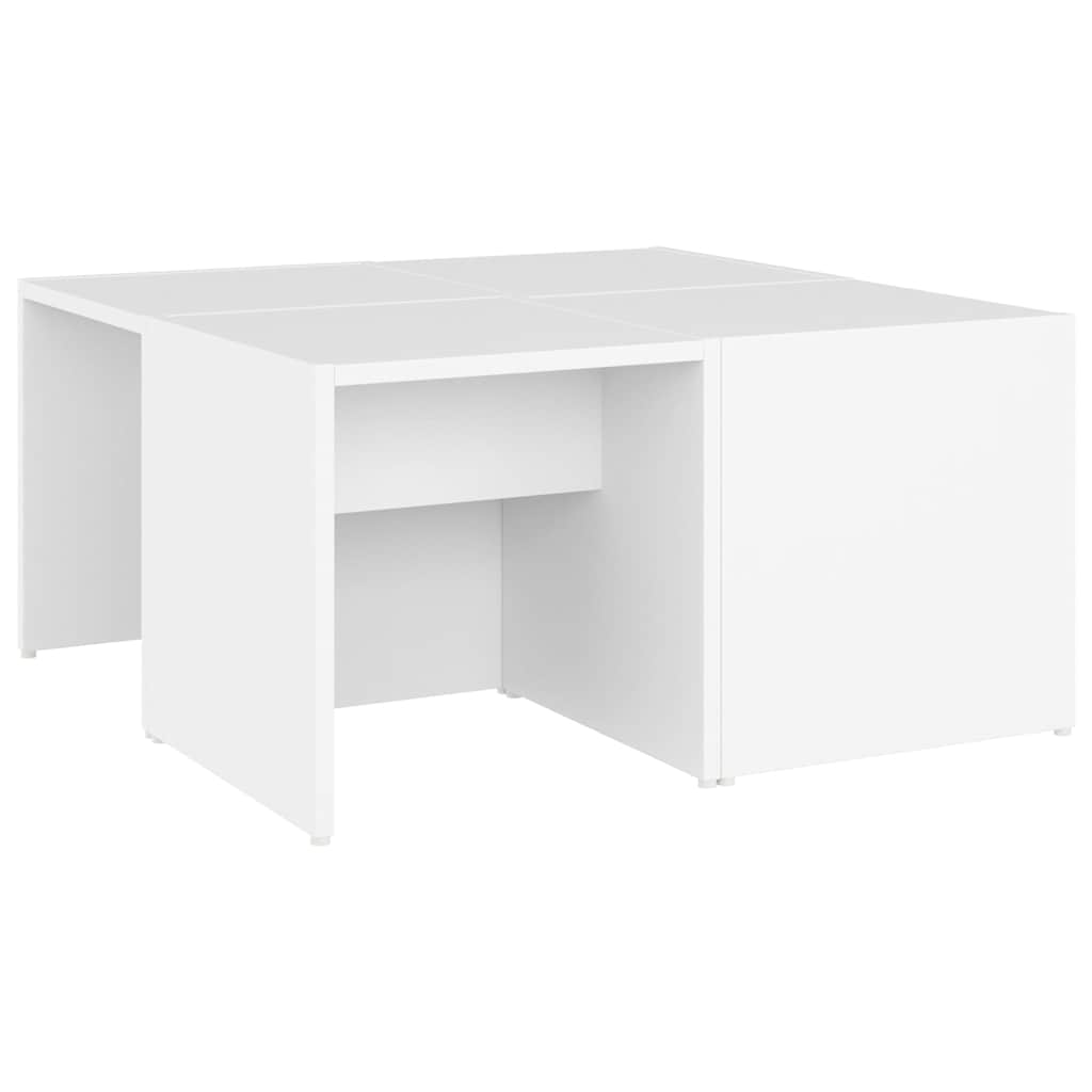 806813 vidaXL Coffee Tables 4 pcs White 33x33x33 cm Engineered Wood