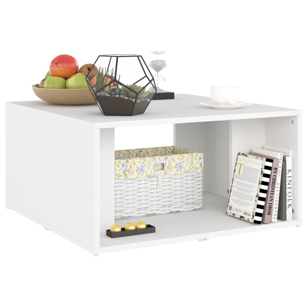 806813 vidaXL Coffee Tables 4 pcs White 33x33x33 cm Engineered Wood