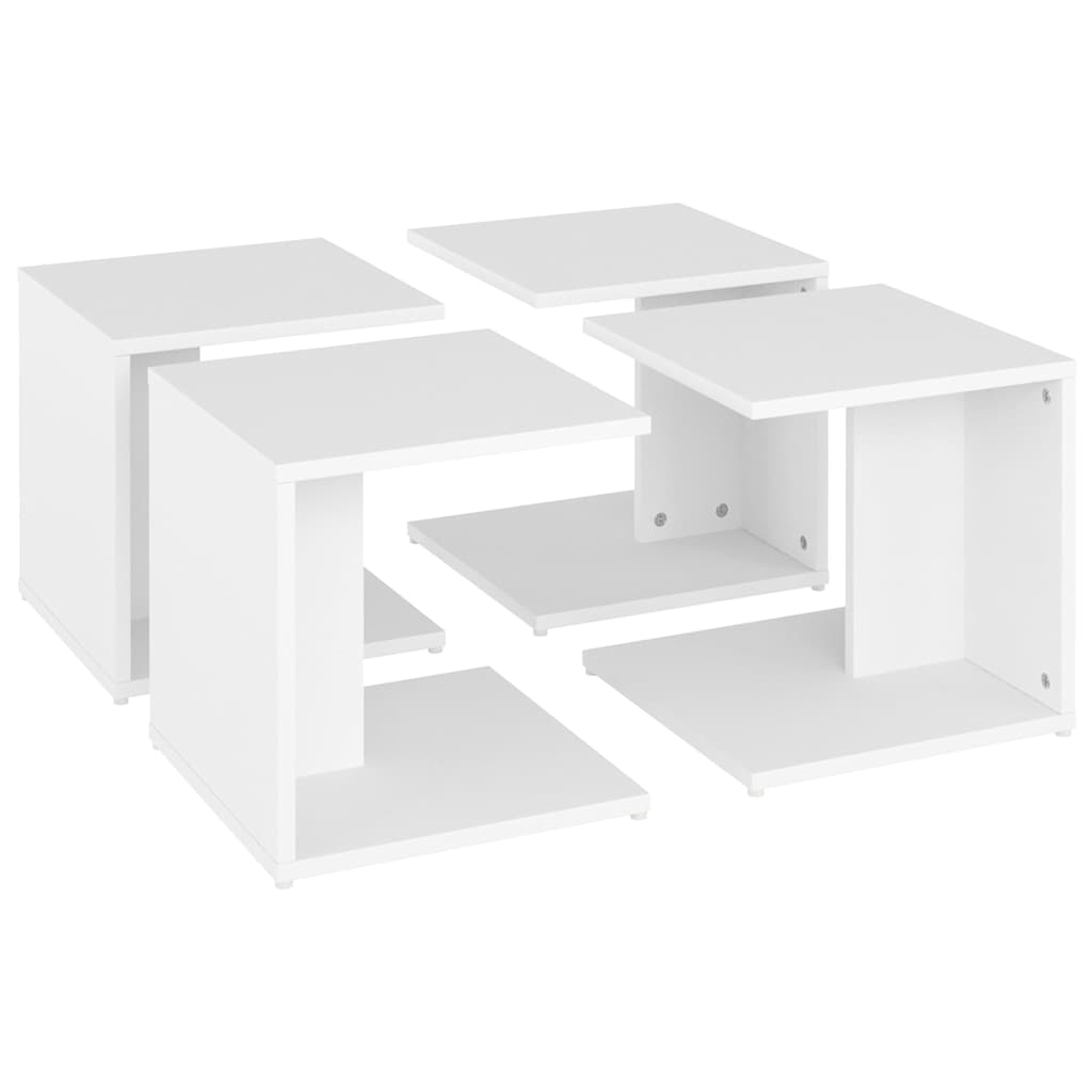 806813 vidaXL Coffee Tables 4 pcs White 33x33x33 cm Engineered Wood
