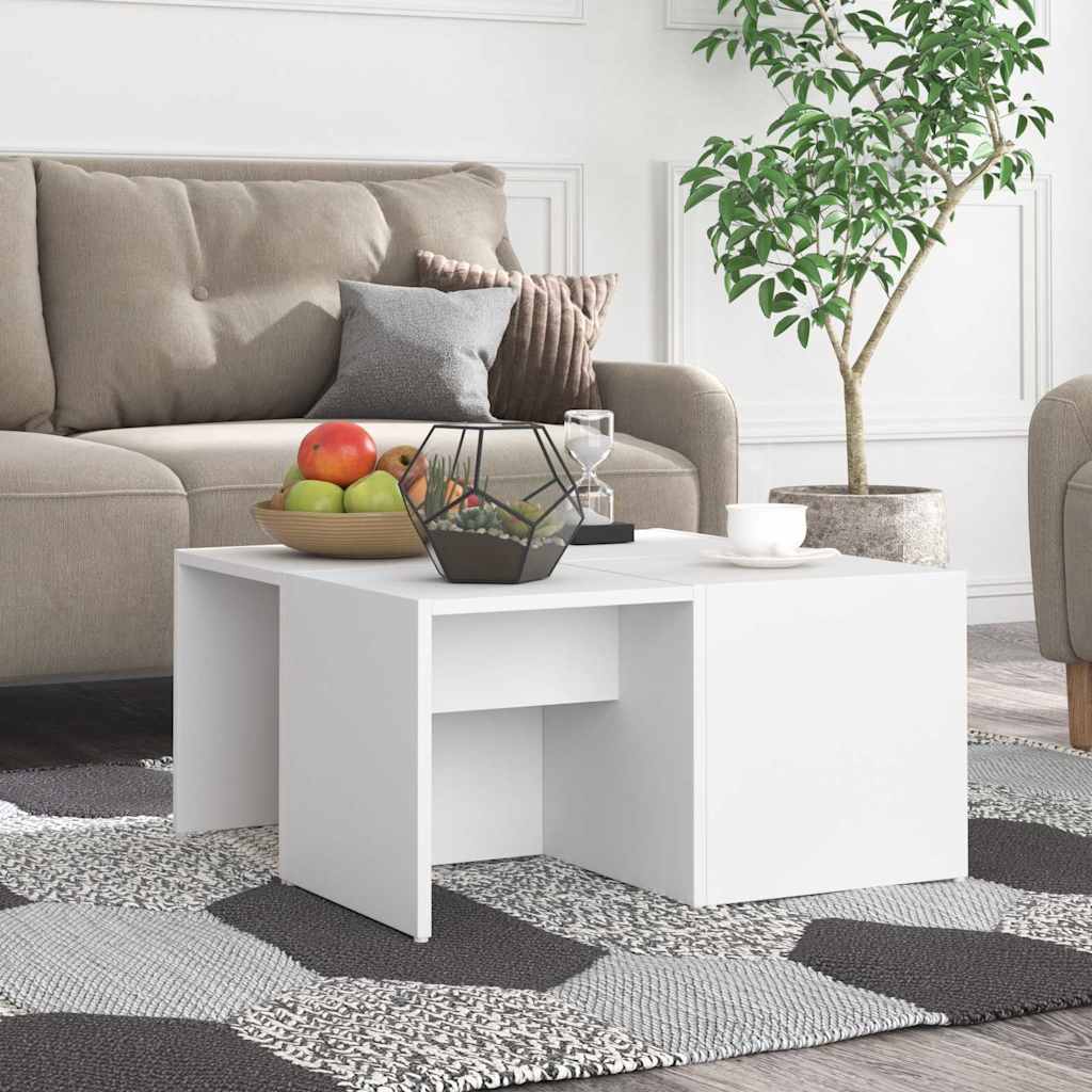 806813 vidaXL Coffee Tables 4 pcs White 33x33x33 cm Engineered Wood