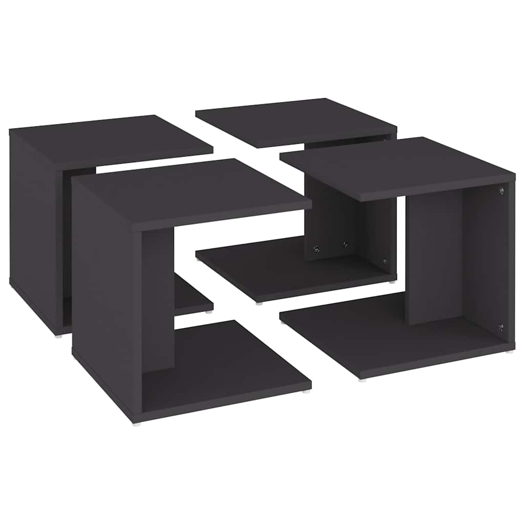 806815 vidaXL Coffee Tables 4 pcs Grey 33x33x33 cm Engineered Wood