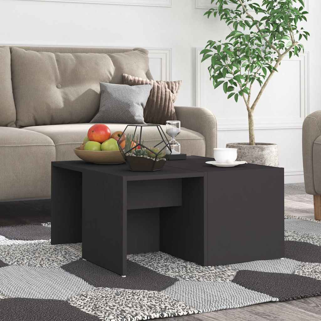 806815 vidaXL Coffee Tables 4 pcs Grey 33x33x33 cm Engineered Wood