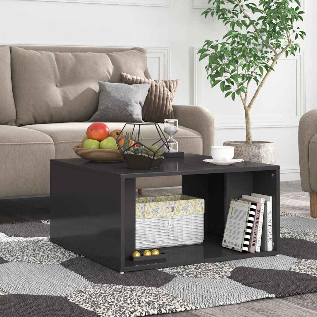 806821 vidaXL Coffee Tables 4 pcs High Gloss Grey 33x33x33 cm Engineered Wood