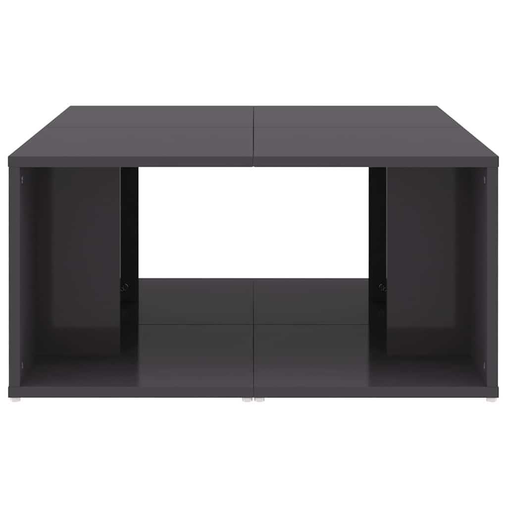 806821 vidaXL Coffee Tables 4 pcs High Gloss Grey 33x33x33 cm Engineered Wood