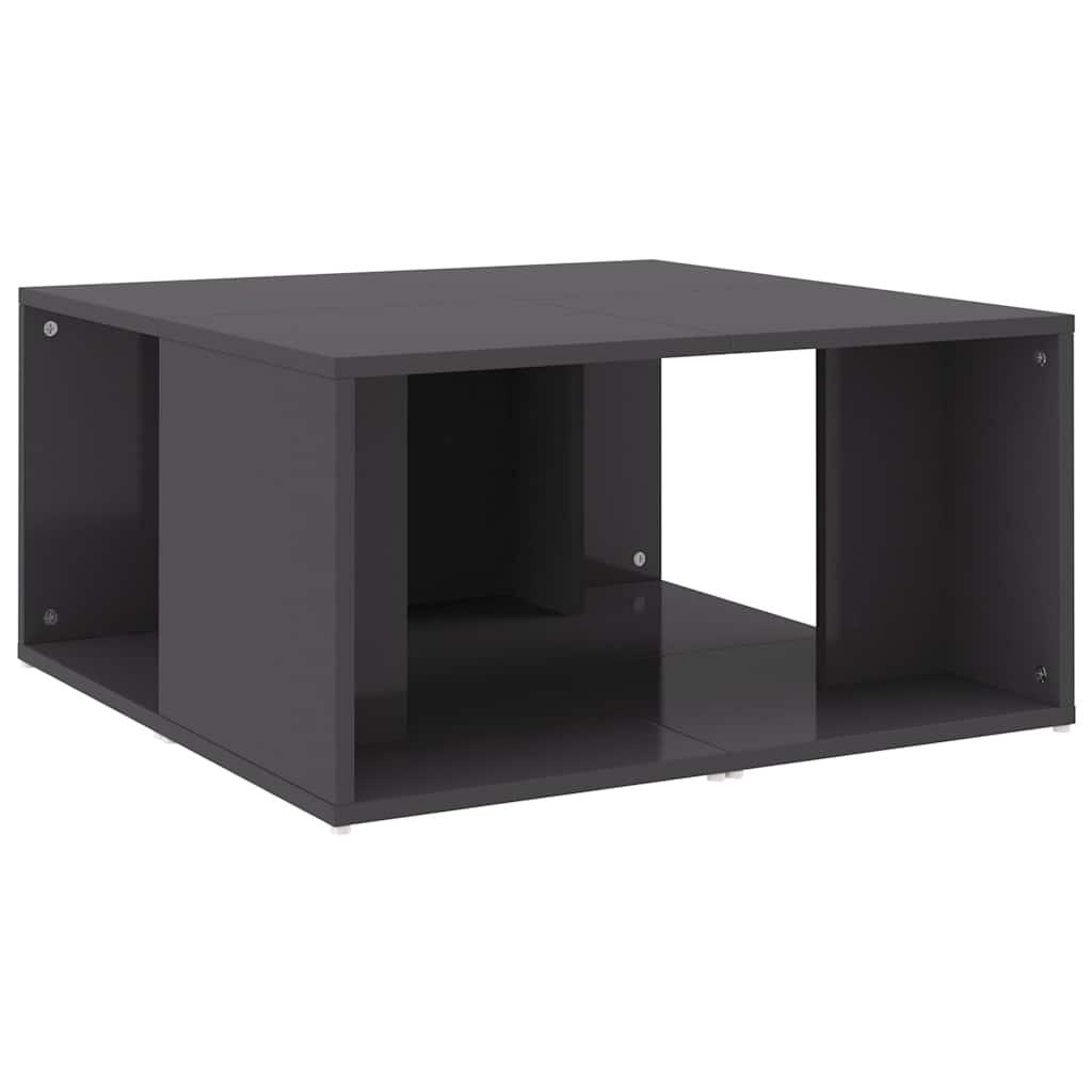 806821 vidaXL Coffee Tables 4 pcs High Gloss Grey 33x33x33 cm Engineered Wood
