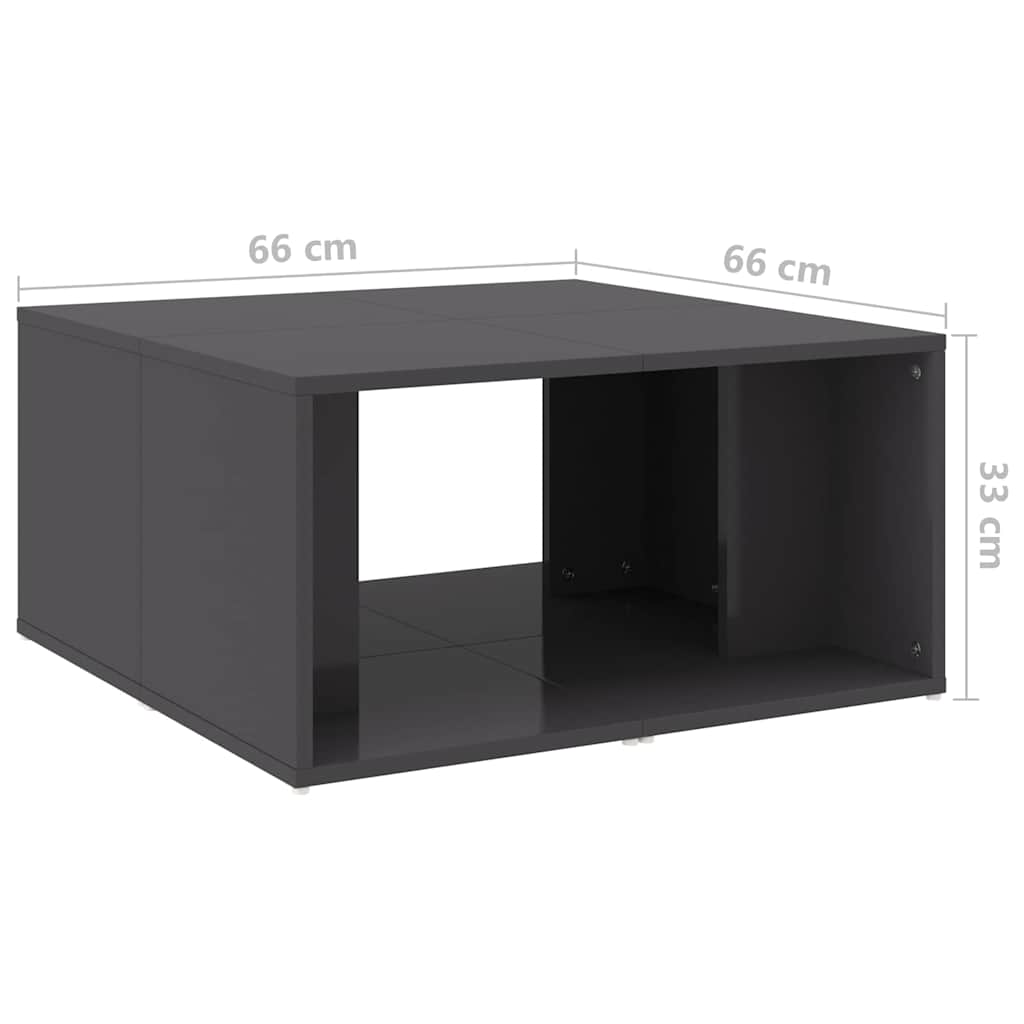 806821 vidaXL Coffee Tables 4 pcs High Gloss Grey 33x33x33 cm Engineered Wood