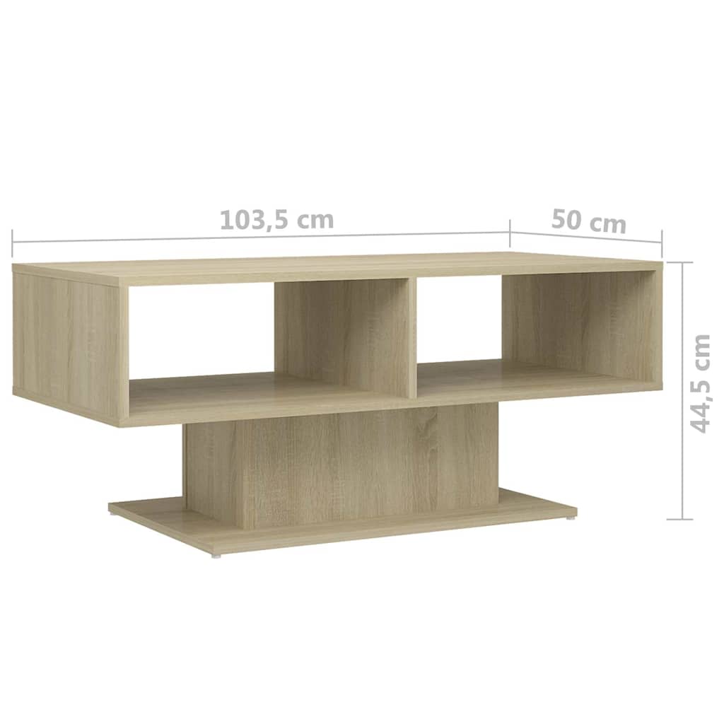 806825 vidaXL Coffee Table Sonoma Oak 103,5x50x44,5 cm Engineered Wood