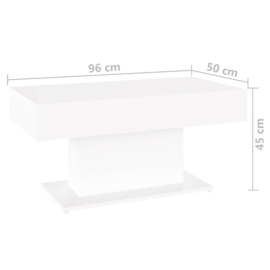 806831 vidaXL Coffee Table White 96x50x45 cm Engineered Wood