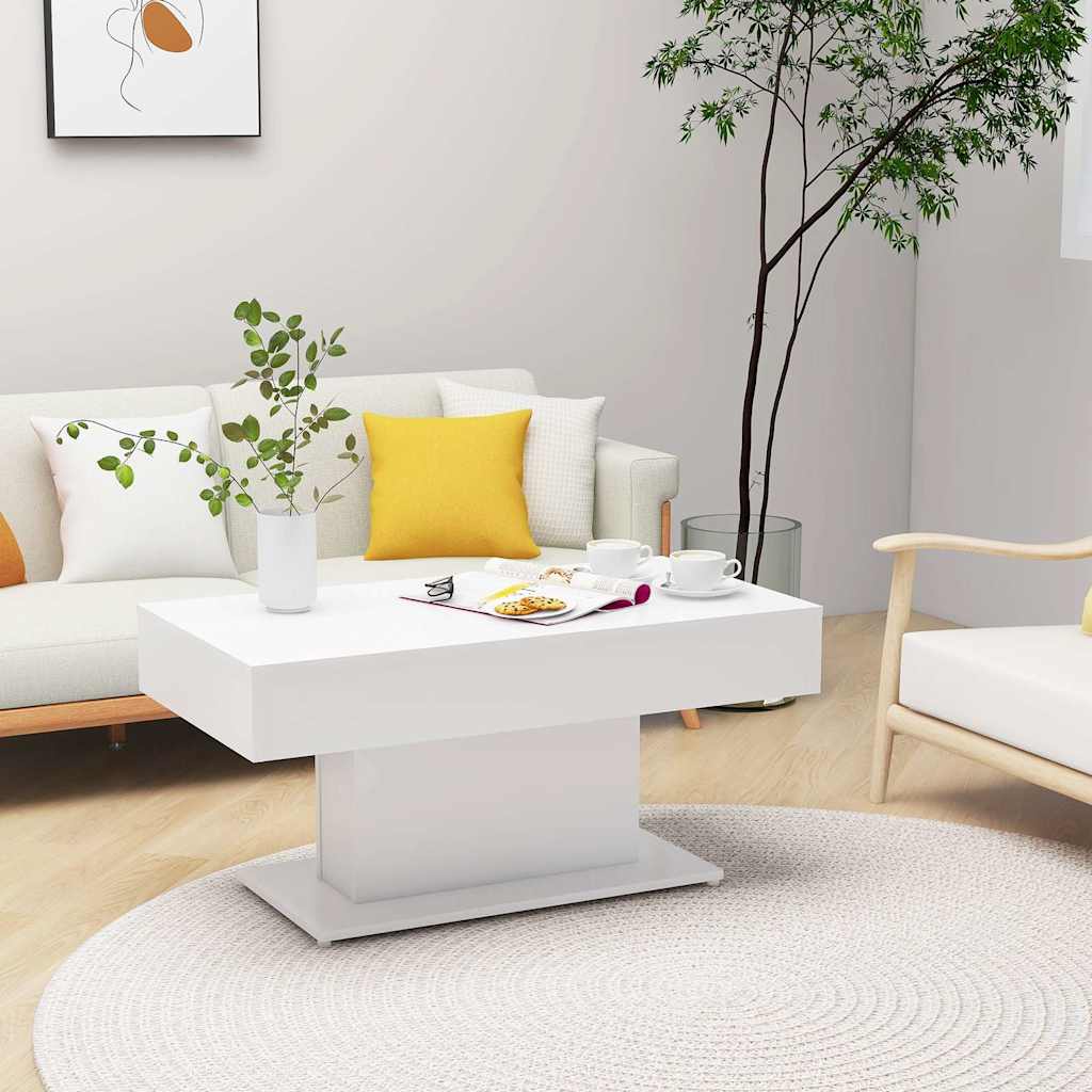 806831 vidaXL Coffee Table White 96x50x45 cm Engineered Wood