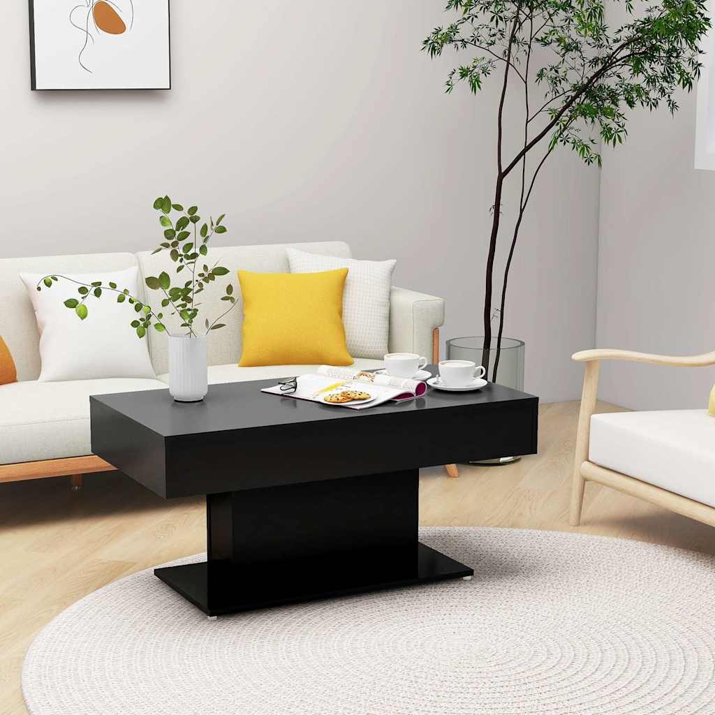 806832 vidaXL Coffee Table Black 96x50x45 cm Engineered Wood