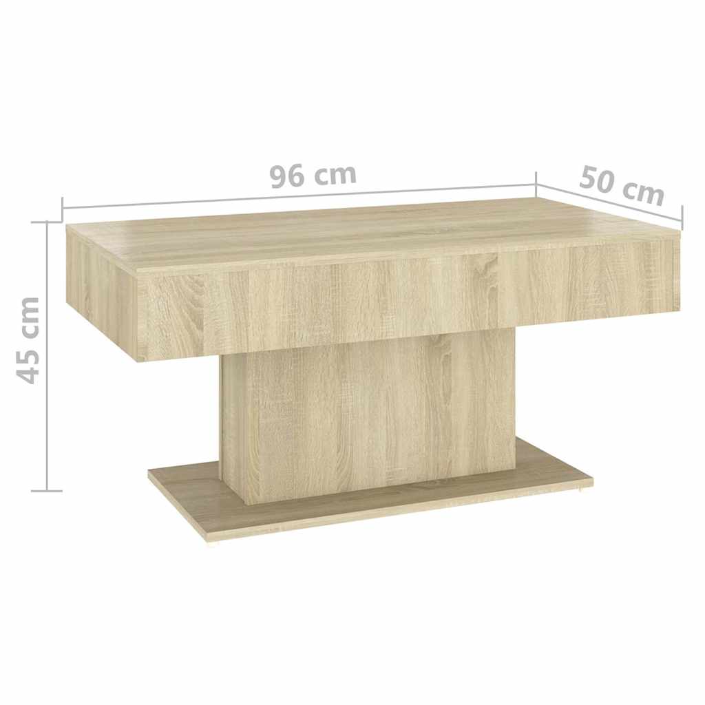 806834 vidaXL Coffee Table Sonoma Oak 96x50x45 cm Engineered Wood