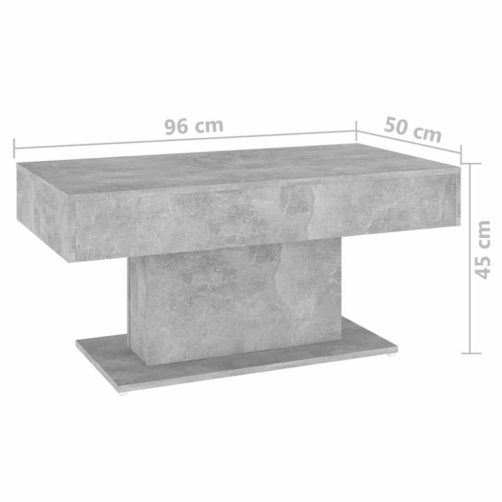 806835 vidaXL Coffee Table Concrete Grey 96x50x45 cm Engineered Wood