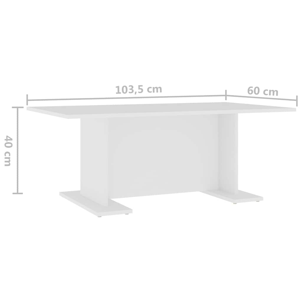 806840 vidaXL Coffee Table White 103,5x60x40 cm Engineered Wood