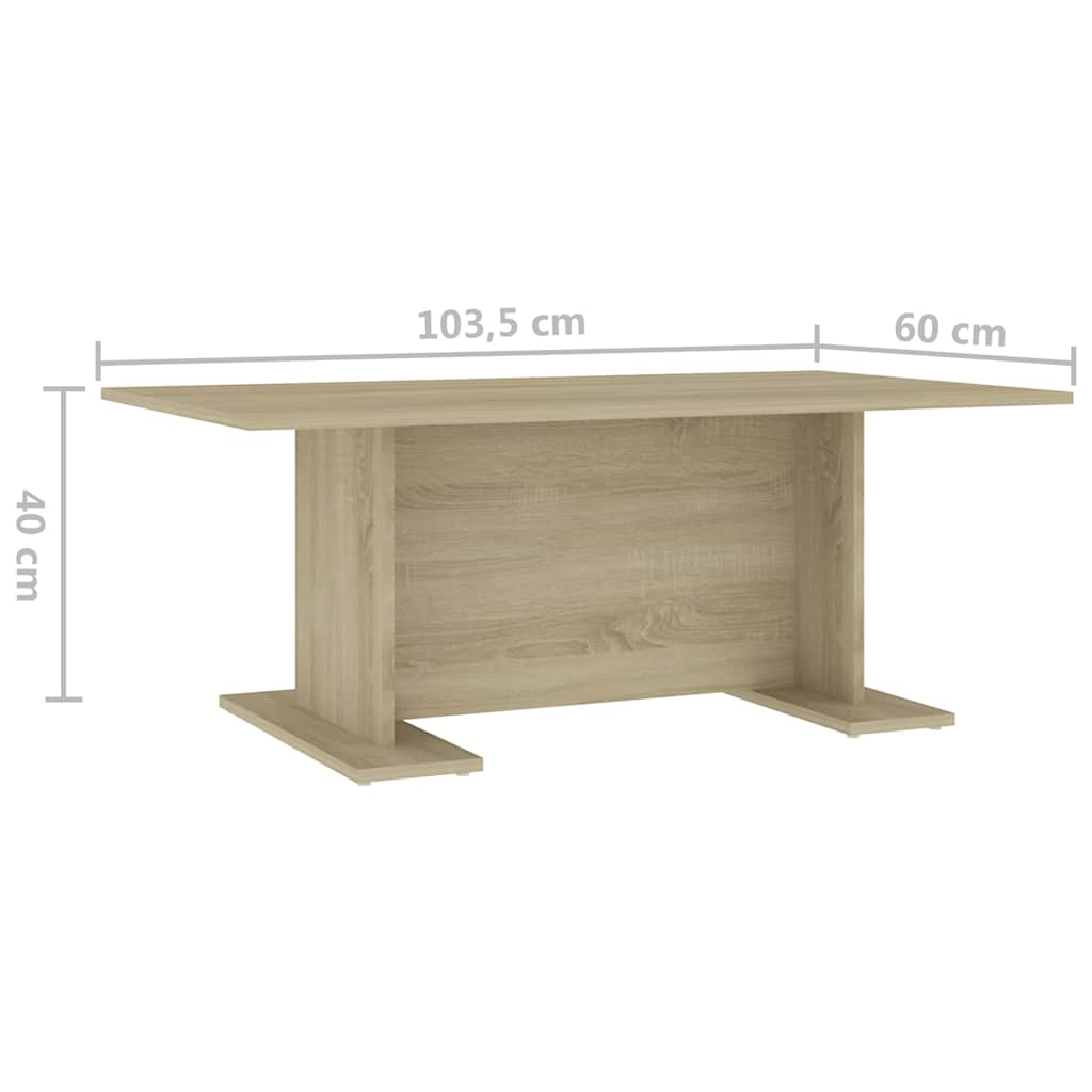 806843 vidaXL Coffee Table Sonoma Oak 103,5x60x40 cm Engineered Wood