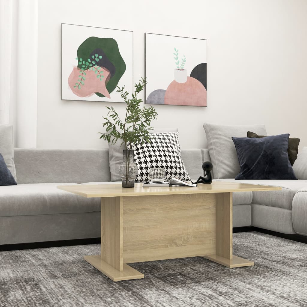 806843 vidaXL Coffee Table Sonoma Oak 103,5x60x40 cm Engineered Wood