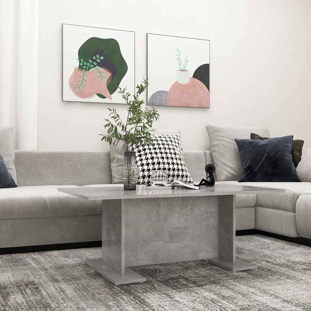 806844 vidaXL Coffee Table Concrete Grey 103,5x60x40 cm Engineered Wood