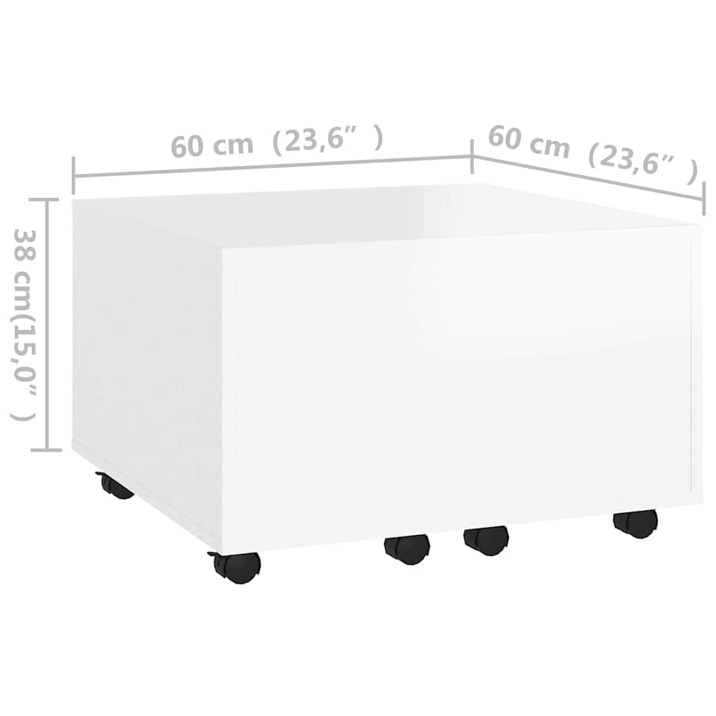806858 vidaXL Coffee Table White 60x60x38 cm Engineered Wood
