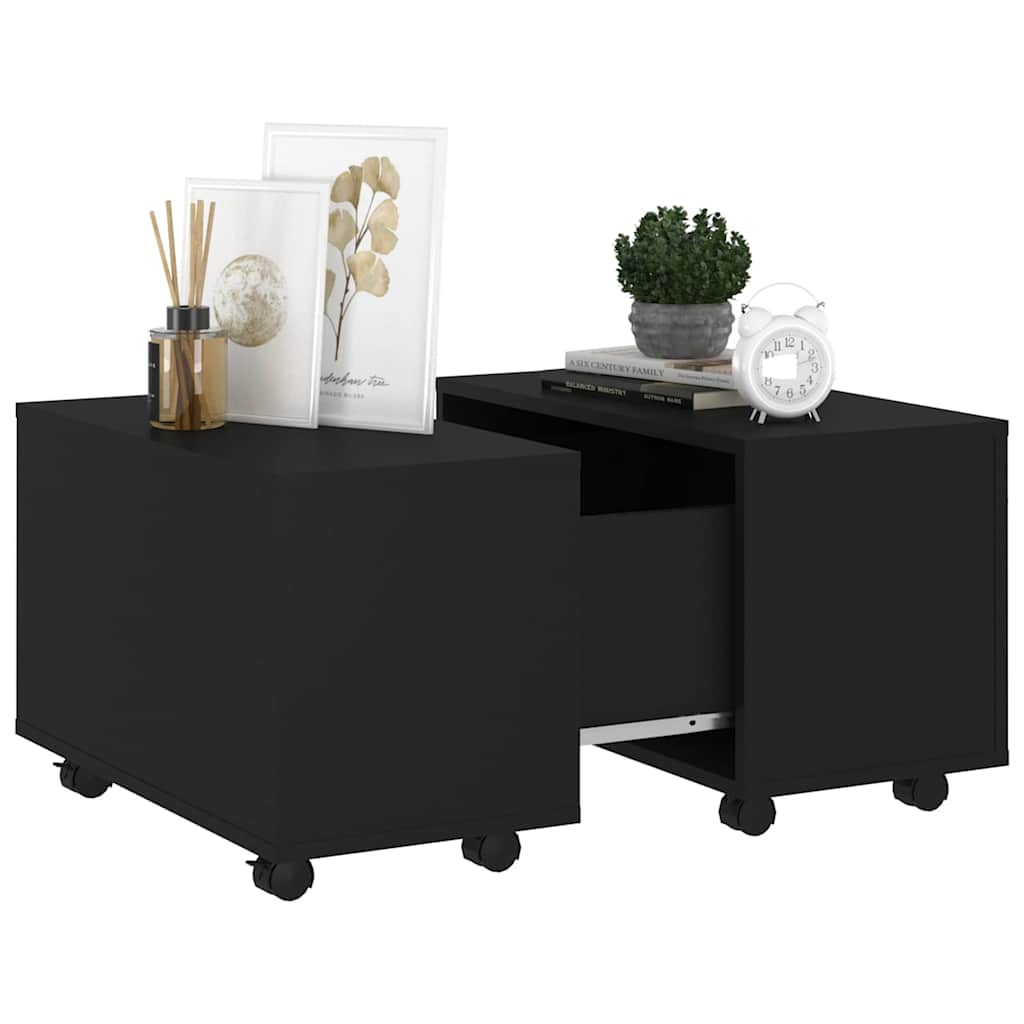 806859 vidaXL Coffee Table Black 60x60x38 cm Engineered Wood