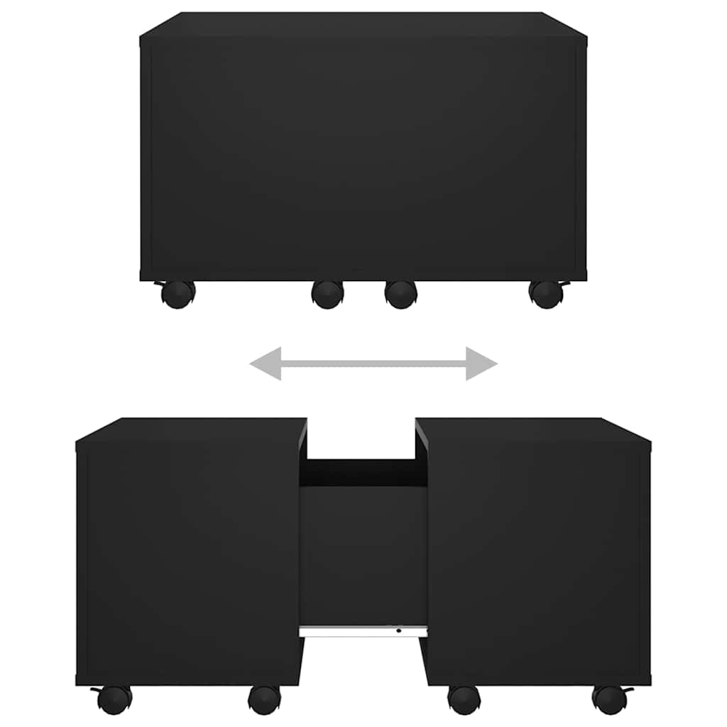 806859 vidaXL Coffee Table Black 60x60x38 cm Engineered Wood
