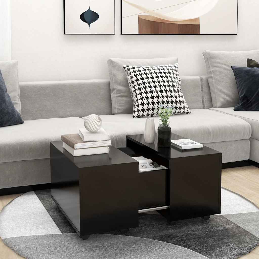 806859 vidaXL Coffee Table Black 60x60x38 cm Engineered Wood