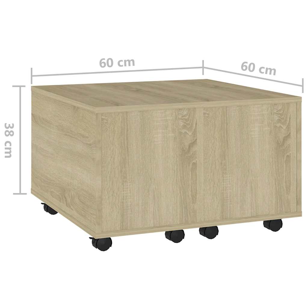 806861 vidaXL Coffee Table Sonoma Oak 60x60x38 cm Engineered Wood