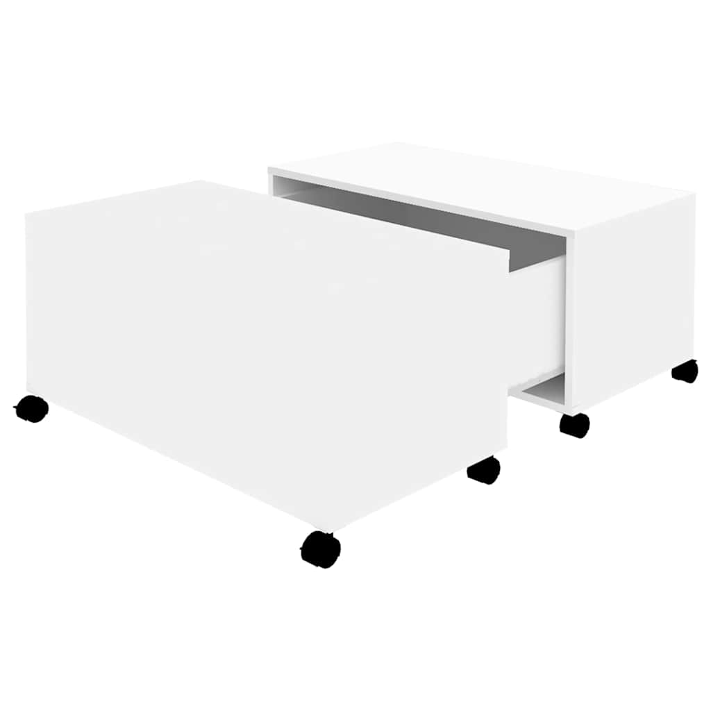 806867 vidaXL Coffee Table White 75x75x38 cm Engineered Wood