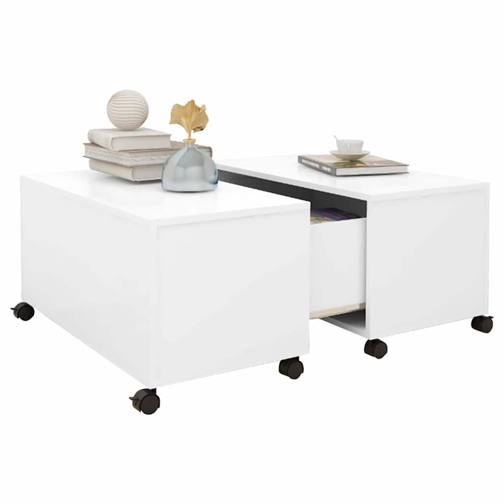806867 vidaXL Coffee Table White 75x75x38 cm Engineered Wood