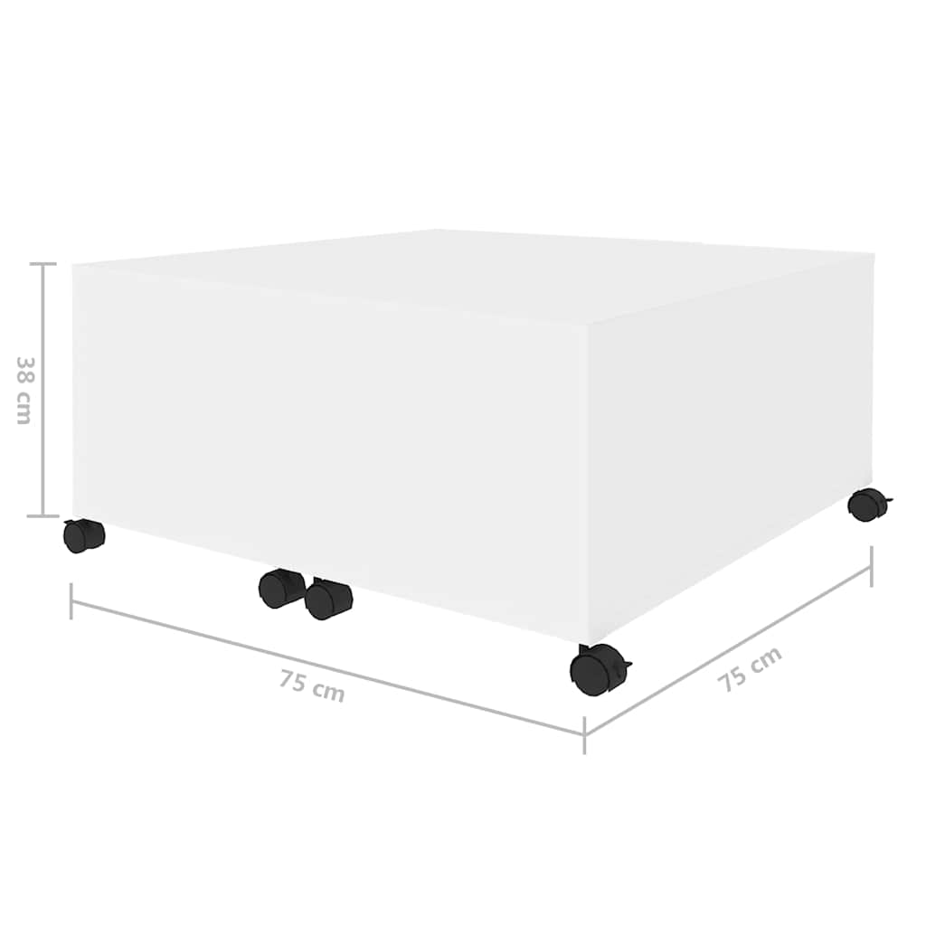 806867 vidaXL Coffee Table White 75x75x38 cm Engineered Wood