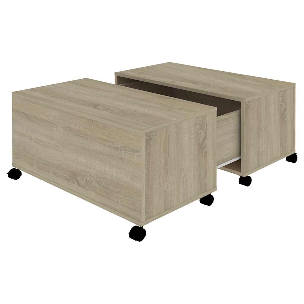 806870 vidaXL Coffee Table Sonoma Oak 75x75x38 cm Engineered Wood