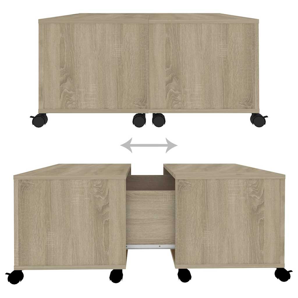 806870 vidaXL Coffee Table Sonoma Oak 75x75x38 cm Engineered Wood