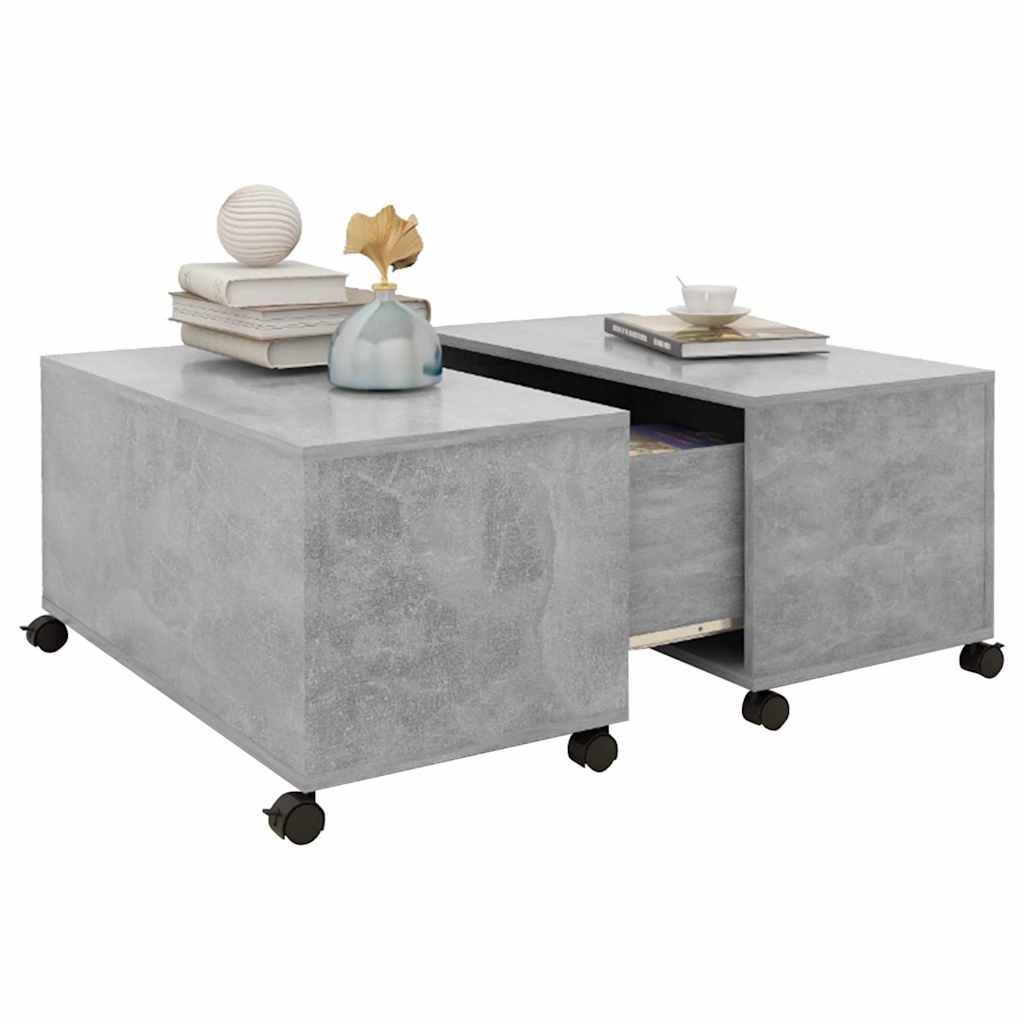 806871 vidaXL Coffee Table Concrete Grey 75x75x38 cm Engineered Wood