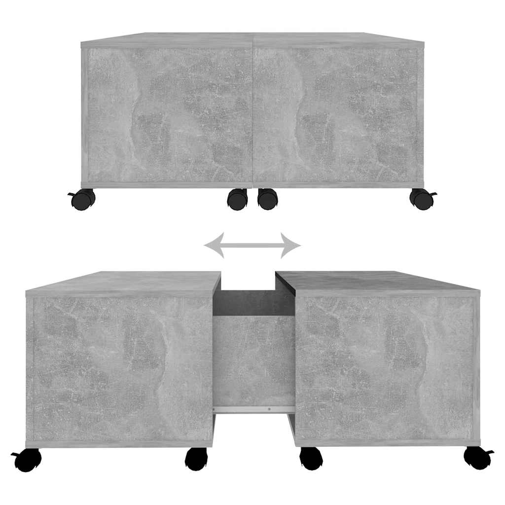 806871 vidaXL Coffee Table Concrete Grey 75x75x38 cm Engineered Wood