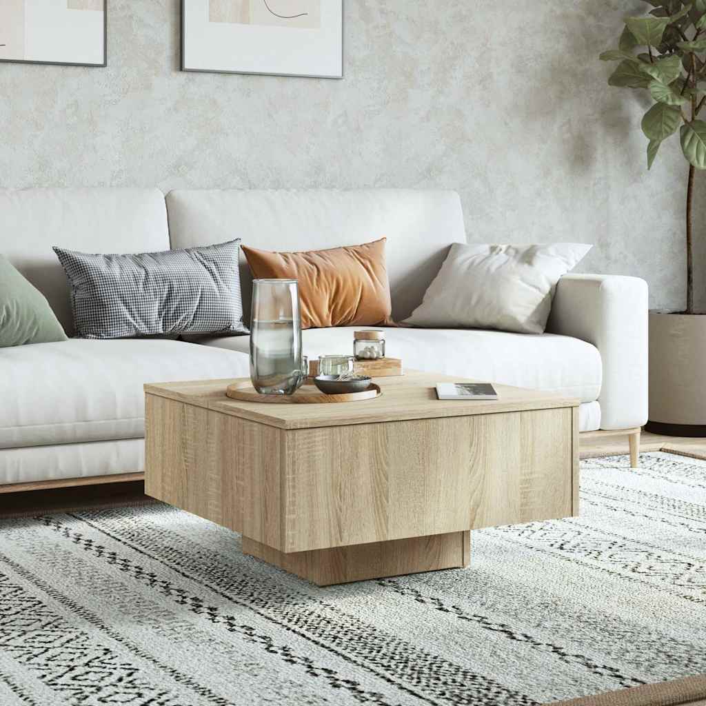806888 vidaXL Coffee Table Sonoma Oak 60x60x31,5 cm Engineered Wood